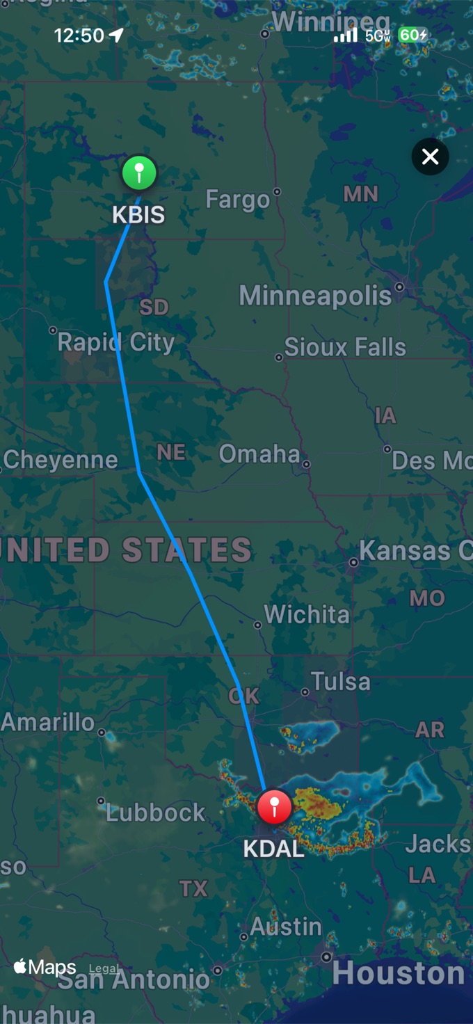 Route map with radar