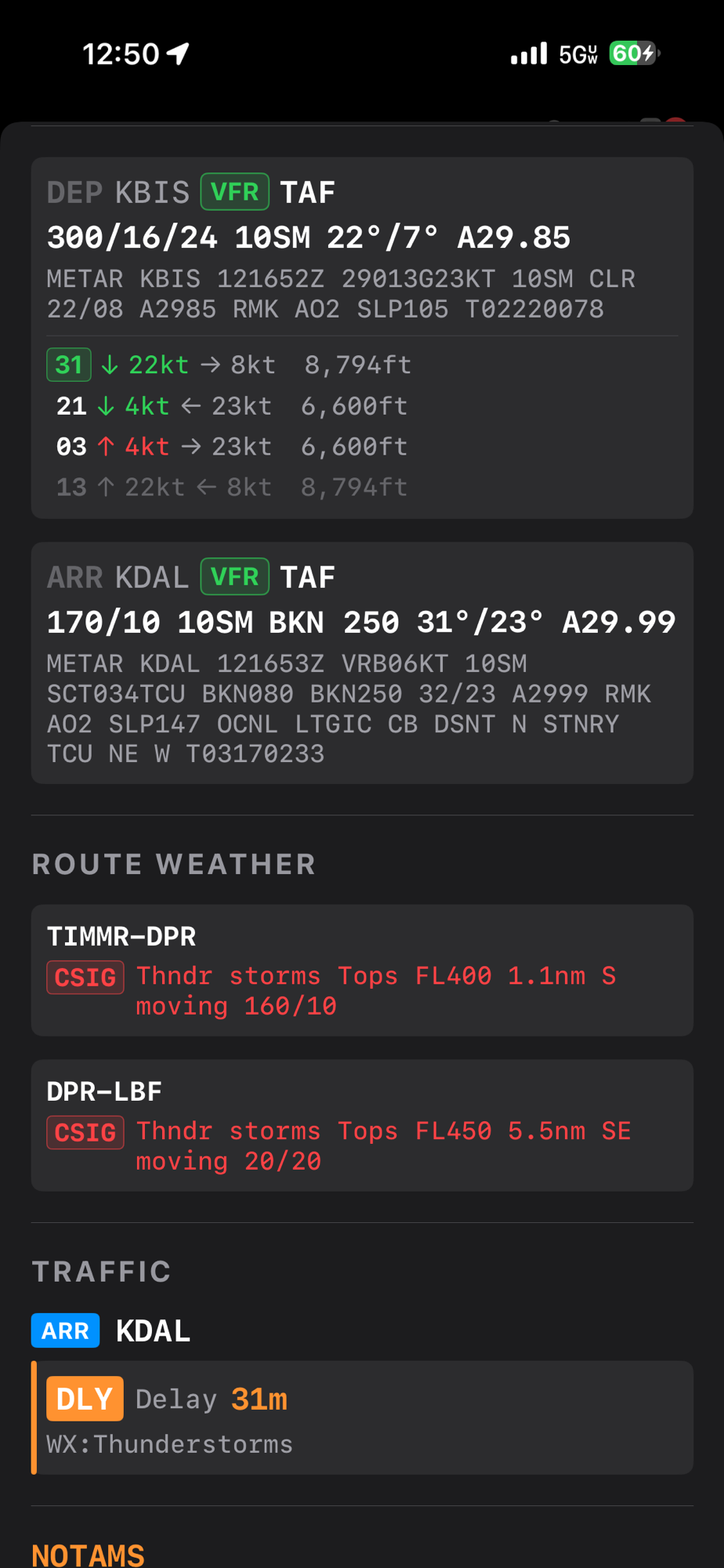 Route weather and traffic